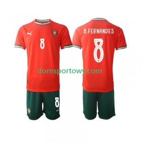 Koszulka Portugalia Bruno Fernandes 8 Dziecięcy Domowe Koszulki Piłkarskie 2025-2026 Krótki Rękaw